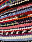 Vtg Handmade Crochet Multicolor White Scalloped Ed Afghan 35 X 44 Blanket Throw