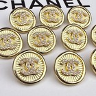 10 Chanel Buttons Round Cc Logo With Pearls Metal 20mm Vintage