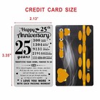 25 Year Anniversary Card - 25th Wedding Anniversary Wallet Card For Wife Or H   