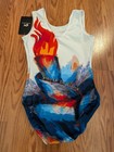 Gk Elite Sportswear Gymnastics Leotard Axs Torch Flame Olympics Bodysuit Nwt Xs