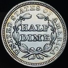 1849 6 Seated Liberty Half Dime 5c Uncirculated Detail Silver Us Coin Cc27188