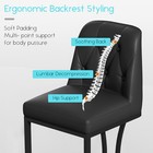 Set Of 2 Counter Height Stools With Metal Legs Ergonomic Pu Leather Bar Stools