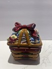 Longaberger Updated Little Gifts Red Basket   Pottery Lid--new