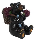 Animal World Black Bear Berry Picking Farmer Resin Figurine Home Decor