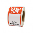 600 Used Tire Stickers Size 2 50  X 6  Total 2 Roll Of 300 Stickers