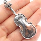 Angini 800 Silver Vintage Italy Violin Music Instrument Oxidized Miniature
