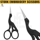 Vintage Black Stork Embroidery Scissors Dressmaking   Sewing Craft Sharp Shears