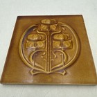 Antique Art Nouveau Majolica Tile T    R  Boote England C1900 Stamped  ed 6 x6 
