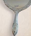 Vintage Silver Plated Handheld Vanity Mirror Victorian Style Ornate Floral 9 5   