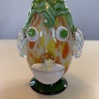 Vintage Mid Century Funky Clown Face Bud Vase Decanter Art Glass 7 5    Tall Read