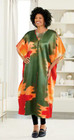 One Size Ashro Green Orange Gold Multi African Pride Rayan Duster Caftan