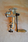 Vintage Keystone  5 Meat Grinder Cast Iron Hand Crank Wood Handle