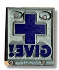 Vintage Red Cross Give  Wooden Print Block