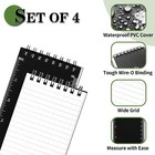 4 Pack All-weather Memo Pocket Notebook Waterproof Notepad