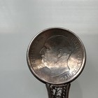 1915 Ferdinand Ibulgaria Antique 50 Stotinki Filigree Silver Coin Silver Spoon