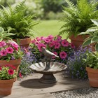 6  Mini Pedestal Bird Bath  Decorative Cast Iron Tabletop Bird Feeder For Gar   