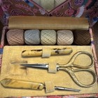 Vintage Travel Sewing Kit Marked Silverman Germany Missing Thimble Ornate