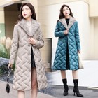 Women s Sheepskin Leather Jacket Down Jacket Long Fit Slim Fit Fur Cotton Jacket