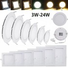 3w 6w 9w 12w 15w 18w 21w 24w Led Recessed Ceiling Light Panel Ultra Thin Slim