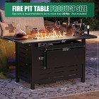 44  Propane Fire Pit Table  60000 Btu Outdoor Gas Fire Pit With Rocks   L   black