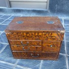 Antique Japanese Wooden Sewing Box Haribako Vintage Showa Retro Storage Japan