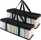 2 Cd Storage Rack Box Holder Disk Case Media Display Space Store Organizer Black
