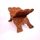 Sheesham Folding Wooden Book Stand Cookbook Bible Holder Hand Carved Wood 