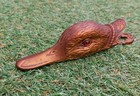 Antique Victorian Cast Brass Duck Head Paper Clip Glass Eyes 19th Century 1890