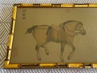      Stunning  Vintage 1950s Hand-painted Chinese Silk Horse Painting     Framed