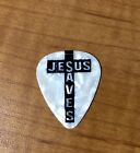12 Pcs White Pearl Jesus Saves Cross Guitar Picks - Religious Prayer - Hot Picks