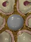Antique Porcelain Multicolor 6 Well Oyster Plate  9  Hand Painted Lots Of Gold 