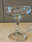 Vintage Bride   Groom Etched Champagne Coupe Glasses Wedding Toast Set Of 2