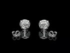 9 00 Ct Round Cut Vvs1 d Lab Created Stud Earrings 14k White Gold 10mm Push Back