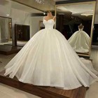Luxury Wedding Dresses Sweetheart Spaghetti Straps Shiny Bead A-line Bride Gown