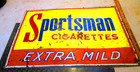 Sportsman Cigarettes Sign Vintage Steel Original Old Tobacco Advertising 28x20