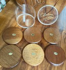 Vtg Mcm Japan Wood cork Coaster Set Of 6 Catalina Wooden Wares Of California Nib