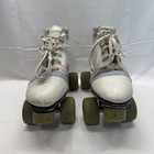 Vintage Roller Skates Size M5 w7 White Quad Wheels Sprints Roller Derby
