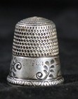 Antique Sterling Silver Thimble Victorian Landscape Scene Size 12  th6 