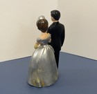Vintage Wilton Chicago Wedding Cake Topper Bride Groom 4  Mcm Silver Dress