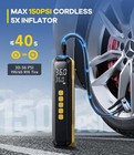 Tire Inflator Portable Air Compressor - 5x Faster 10000mah Cordless Yellow 