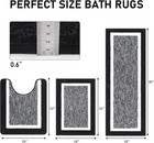  Bathroom Rug Mat Set 3 Piece  Microfiber Shaggy Bath Set  Non-slip