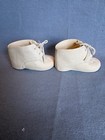 Vintage Baby Doll Shoes Fit 22   -24    White Soft Rubber Vinyl Dolshoe Bootie 3   l