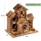Bird House For Outside - 5 Hole Hanging Wooden Feeder - 5 Chambers