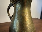 Antique Hand Engraved Brass Ewer Pitcher Middle Eastern Persian Style 13   