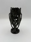 Rare Antique Art Nouveau Pewter Candle Holder Jr  jl Marked Openwork Iris Design
