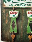 Sinclair Oil Corporation Restroom Sign - Vintage Key Fob Restrooms Locked