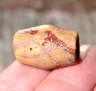 Antique Yellow Powder Glass Akoso Striped African Trade Bead Ghana  West Africa