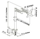 3-way Adjustable Arm Desk Mount For 13-30 Inch Computer Monitor Screen Max 33lbs