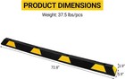1-8pcs 72  Heavy Duty Rubber Parking Curb Wheel Stop Garage Driveway Lot 55000lb