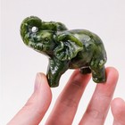 Natural Hand Carved Xiuyan Jade Elephant Statue Gemstone Reiki Healing Decor 1pc